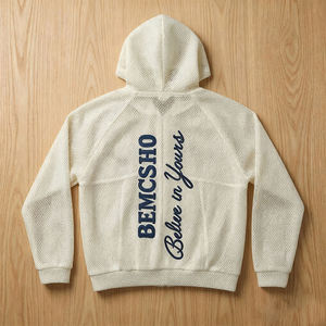 Sudadera con Capucha Extra Grande con Cierre, Diseño de Letras con Estampado de Camuflaje Negro, Estilo Urbano, Unisex, Largo Regular, Tejido 100% Algodón - Product Image 5
