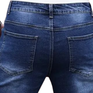 <b>Mens</b> Breathable <b>Stretch</b> Denim Shorts Slim Fit Washed Blue Cotton Jean Mid Rise Casual Summer Y2K Fashion Daily Wear Streetwear - Product Image 4