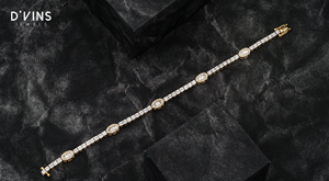 Luxury 14K <b>Solid</b> <b>Gold</b> Yellow <b>Gold</b> Trendy Diamond Bracelet Brilliant Baguette Cuts Chain Link Unisex Everyday Wear Party - Product Image 2