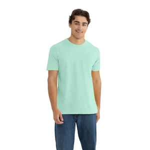 T-shirt classique pour homme, coupe ample, manches courtes, extensible, en coton uni, prix abordable, tissu de qualité supérieure. - Product Image 1