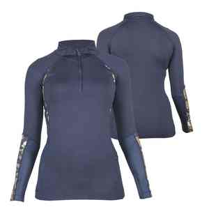 Camisa Clásica de Polo Ecuestre de Color Sólido con Ribete en Contraste para Entrenamiento y Exhibiciones, Camisa de Equitación con Estampado - Product Image 4