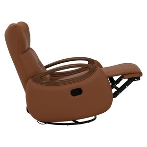 Modern Design PU Leather Swivel <b>Recliner</b> Accent Chair with Durable Solid Wood Frame for Carpeted Surfaces Hotel Residential Use - Product Image 3