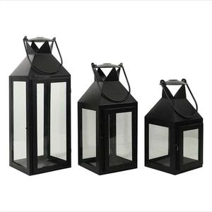 Lanterne de Noël et de mariage en métal noir et verre de qualité supérieure, porte-bougies, pots décoratifs à suspendre pour table - Product Image 6