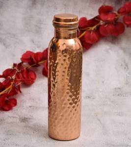 Bouteille d'eau en cuivre gravé moderne SOFIYA CRAFT, vaisselle portable avec couvercles pour la maison et les voyages - Product Image 2