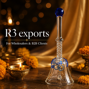 Cloche en verre pour cadeau - Motif géométrique Om - 100% fait main - Décoration de table légère pour la maison - Pour Diwali R3B01 - Product Image 5