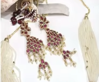 Stunning Designer High Quality Brass Gold Plated Moissanite <b>Statement</b> Fusion Women's <b>Necklace</b> Earrings Set Classic Party Gift - Product Image 2