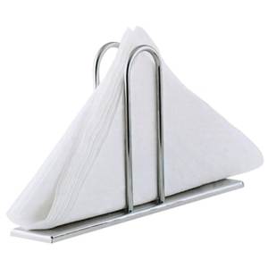 Modern Stainless Steel Napkin <b>Holder</b> Triangle Fold <b>Tissue</b> Organizer Minimal Tabletop <b>Kitchen</b> Dining Display Stand - Product Image 1