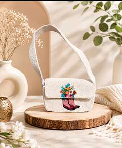 Bolso de Hombro Impermeable de Lino Ecológico con Cuentas de Fresa y Bordado de Frutas, Bolso de Mano con Solapa y Cuentas de Vidrio, Tipo Clutch - Product Image 2