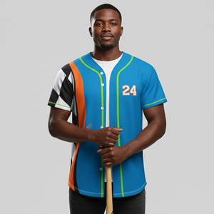 Premium Quality Custom Name Number Printed <b>Baseball</b> Jerseys Short Sleeve Summer 100% Polyester Anti-Bacterial Quick Dry - Product Image 4
