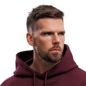 Sweat à capuche bordeaux décontracté en polaire pour homme, à manches longues, idéal pour le sport et l'hiver - Product Image 3