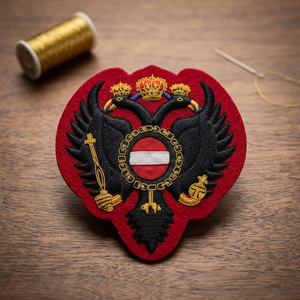 Écusson brodé personnalisé Aigle Double Autrichien en forme de cœur, à coudre sur tissu, style badge pour vêtement - Product Image 4