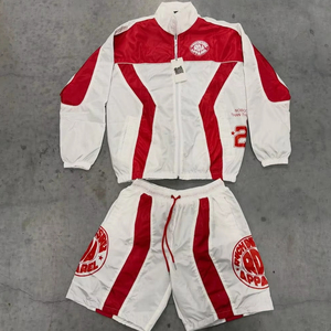 Custom Nylon Polyester Windbreaker Two Piece Jacket Short <b>Set</b> Men for Spring 2026 - Product Image 1