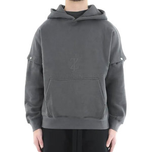 Sudadera con capucha de alta calidad con mangas desmontables, ropa de moda, sudaderas con capucha para hombre, colección de ropa al por mayor, venta en línea - Product Image 2