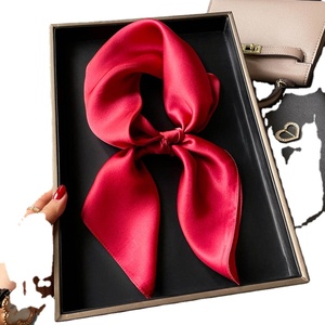 Pañuelo Cuadrado de Seda de Color Sólido, Accesorio de Moda para Mujer, Apto para Todas las Estaciones, 100% Seda, Estilo Simple, para Adultos - Product Image 5