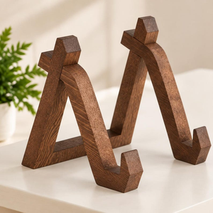 <b>Wooden</b> Display Stand for Photos and Plates Decorative <b>Easel</b> Holder for Picture Frames Artwork Collectibles and Home Decor Wholes - Product Image 6