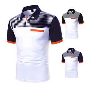 Chemise polo pour homme en coton bicolore, combinaison de couleurs personnalisée, impression de logo personnalisée - Product Image 2