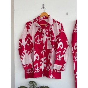 Vestido Camisero Bohemio de Manga Larga con Cuello en V, Tela Crepé 100% Algodón, Rayas Rojas y Blancas, Ecológico, Transpirable, Corte Regular, para Todos - Product Image 6