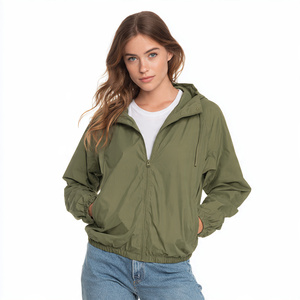 Chaqueta Cortavientos Impermeable para Mujer con Capucha y Cremallera, Manga Larga, para Calle, Aire Libre y Camping - Product Image 5