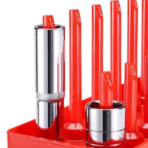 Set di 8 Organizzatori per Chiavi a Bussola con Asta Alta, Vassoi Portaoggetti da 1/4FT-3/8FT-1/2FT Metrici e SAE con Etichette Trasparenti - Product Image 4