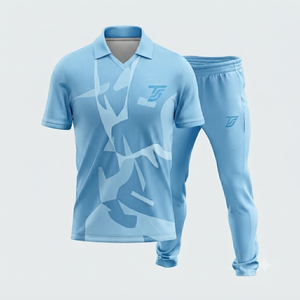 Uniforme de Cricket Personalizado con Nombre de Equipo, Impresión Digital, 100% Poliéster, Unisex, Cintura Elástica, Manga Corta, Cuello Camisero - Product Image 4