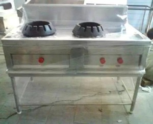 Cuisinière à gaz commerciale à 2 brûleurs, flamme bleue, GPL, avec support, cuisinière à gaz robuste pour restaurant, hôtel, cuisine commerciale - Product Image 2