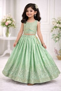 Ensemble Lehenga Choli brodé en soie, tenue de mariage traditionnelle pour femmes, style Inde Pakistan, longueur au sol, coupe ample - Product Image 2