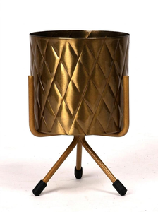 Macetero Metálico Moderno con Soporte Dorado, Decorativo, para Interiores, para Plantas Pequeñas, para Sala de Estar, Oficina, Dormitorio - Product Image 3