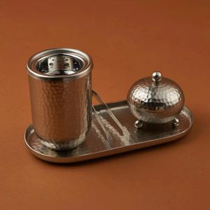 Metal Marble <b>Hookah</b> Bowl Modern Shisha Accessory Copper Finish Top Gold Connector White Stone Base Durable Heat Resistant - Product Image 2