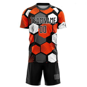 Camiseta de Fútbol Moderna con Diseño de Panal de Abeja |   Uniforme de Fútbol Corto con Impresión Digital Personalizada |   Colores Personalizados Transpirables de Secado Rápido para Equipos - Product Image 2