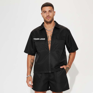 Conjunto de Chaqueta Cortavientos Casual de Invierno para Hombre, Color Sólido, Bloques de Color, Manga Larga, Transpirable, Cuello Alto, Cordón Ajustable, OEM - Product Image 1