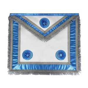 Tablier du Rite écossais en velours noir brodé avec bordure dorée et motif nid d'abeille carré - Product Image 3