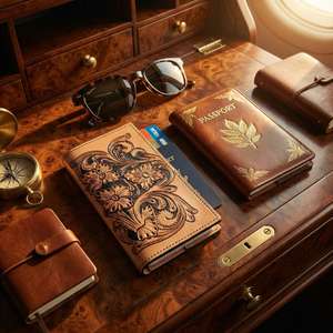 Portefeuille long de luxe personnalisé pour femme, blocage RFID, 100% cuir véritable, porte-cartes d'identité et de crédit, gravure artisanale, portefeuille à deux volets - Product Image 6