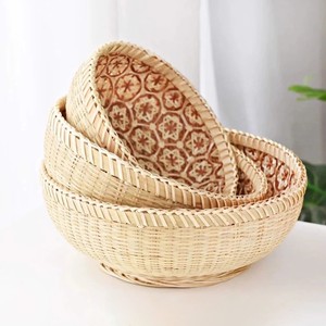 Cesta de frutas de bambú natural, cestas de almacenamiento tejidas a mano, mejor precio, organizadores sostenibles para el hogar - Product Image 6