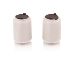 Dual <b>Salt</b> Pepper Dispenser Sustainable Plastic Spice <b>Shaker</b> Set Space-Saving Easy Clean for Restaurants Home-round Medium - Product Image 1