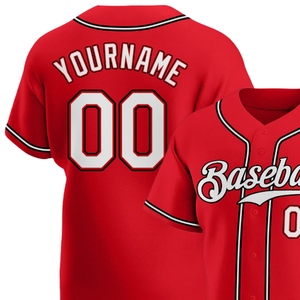Red White Black Authentic Baseball Jersey for Men Button Down Team Uniform Breathable Lightweight <b>Athletic</b> Tournament Sports - Product Image 3