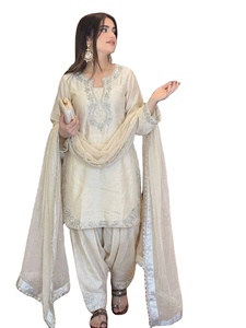 Designer Elegant Party Wear Pure Glass Satin Top & Palazzo Dupatta Set Embroidery Sequence Work Rivet Moti Work Quick Dry <b>Kurta</b> - Product Image 3