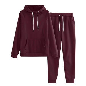 Ensemble de survêtement d'hiver pour femmes, 2 pièces, léger, à capuche, en polyester/coton, écologique, grande taille, pour la marche, le fitness, les voyages - Product Image 3