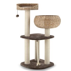 Albero per Gatti in Rattan da 41 Pollici con Comoda Posa per Riposare e Tiragraffi Integrato - Product Image 4