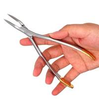 Pinces chirurgicales dentaires courbées en acier inoxydable avec manche doré, ensemble d'instruments de précision certifiés CE pour usage clinique QASIDEN INSTRUMENTS