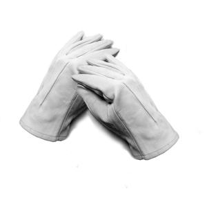 Gants de cérémonie maçonniques Thomas d'Acon, en cuir blanc, longueur opéra, style uni, pour l'hiver et la plage - Product Image 1