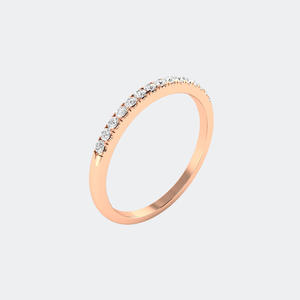 OBERON JEWELS Bague demi-éternité pour femme en or 10 carats avec diamants ronds brillants de 0,15 carat, sertis pavé, certifiée IGI, luxe - Product Image 3