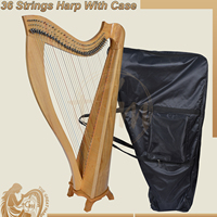 Harpe à leviers en bois à dos rond à 36 cordes, instrument de performance musicale traditionnelle