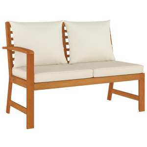 Juego de Comedor para Jardín en Color Blanco Crema con Madera Natural para Entretenimiento al Aire Libre - Product Image 4