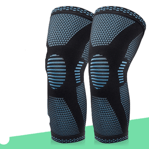 Manchon de compression pour genou bleu, respirant, en spandex, à enfiler, pour adultes, unisexe, protection toutes saisons - Product Image 2