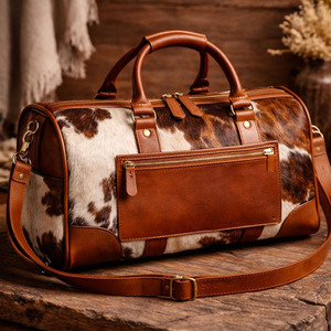 Low MOQ Cowhide Duffle Bags 2026 New Different Style Travel Cowhide Duffle Bags Custom Manufacturer - Product Image 5
