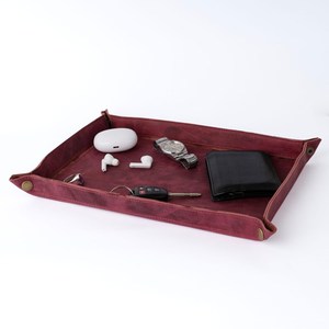 Plateau en cuir véritable pour usage quotidien, boîte de rangement pratique pour clés et objets de chevet, vente en gros, plateau en cuir d'usine GLTY-0082 - Product Image 2