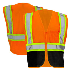 Gilet de sécurité réfléchissant haute visibilité pour ingénieurs de sécurité, vêtements de travail pour la construction et les travaux routiers, gilet zippé pour travailleurs - Product Image 1