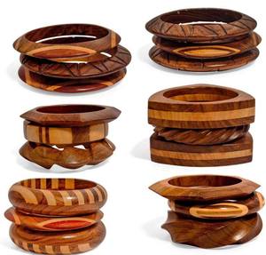 Craft Emporium exporta brazaletes de madera artesanales con diseño de pulsera, joyería de moda artificial de primera calidad, Uttar Pradesh. - Product Image 6