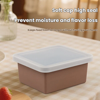 Boîte de conservation alimentaire en silicone de qualité alimentaire, hermétique, compatible micro-ondes et congélateur, réutilisable
