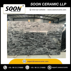 SOON CERAMIC LLP Marbre COSMIC BLACK LEATHER Calcite Grande dalle polie Design moderne écologique Modèle 3D pour mur de salon - Product Image 4